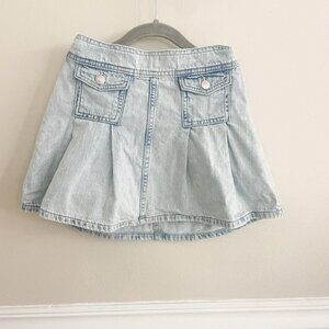 H&M Girls Denim Pleated Light Wash Skirt Size 7